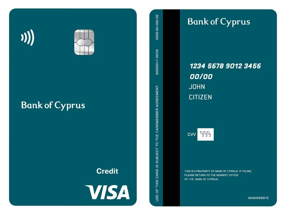 Cyprus Bank of Cyprus visa credit vertical card
